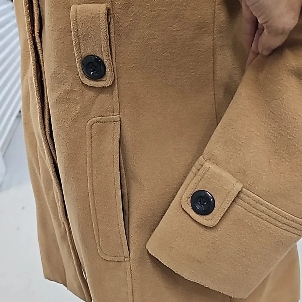 George Camel Tan Hooded Jacket, Size Medium‎